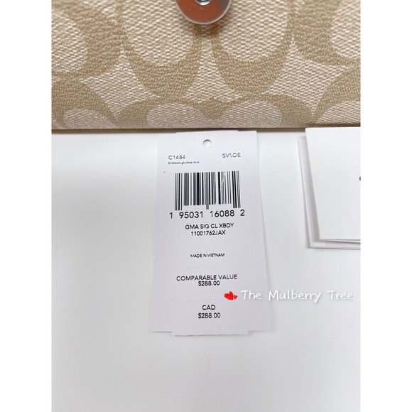 NWT Coach C1484 Gemma Clutch Crossbody In Colorblock Signature Canvas Org $288 - Picture 5 of 9